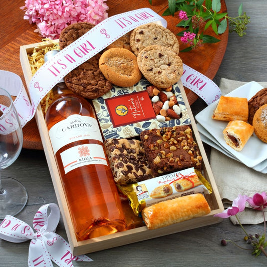 Baby Girl Wine Gift Tray