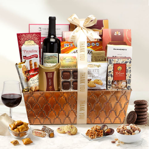 Deluxe Wine Thank You Basket