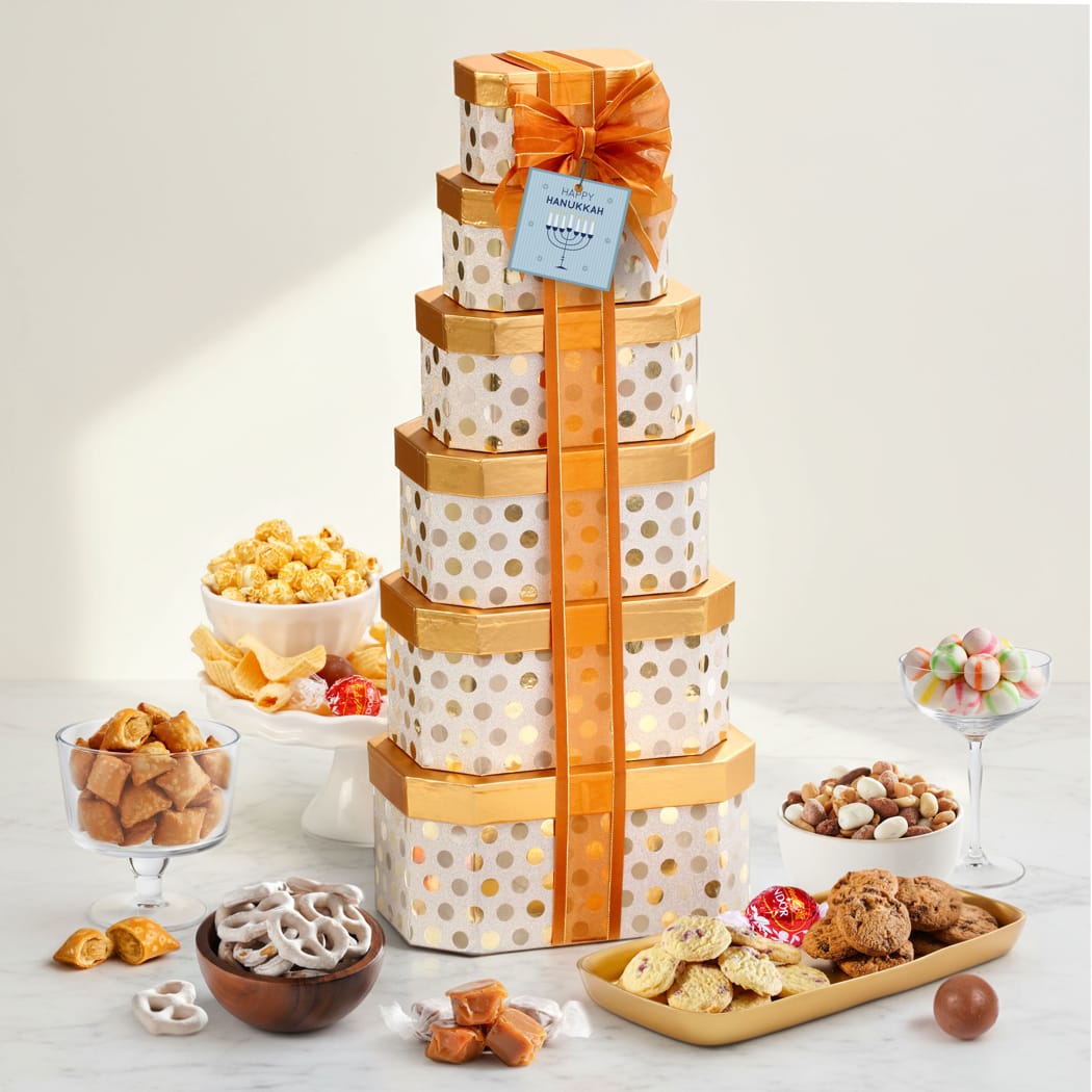Festive Hanukkah Gift Tower