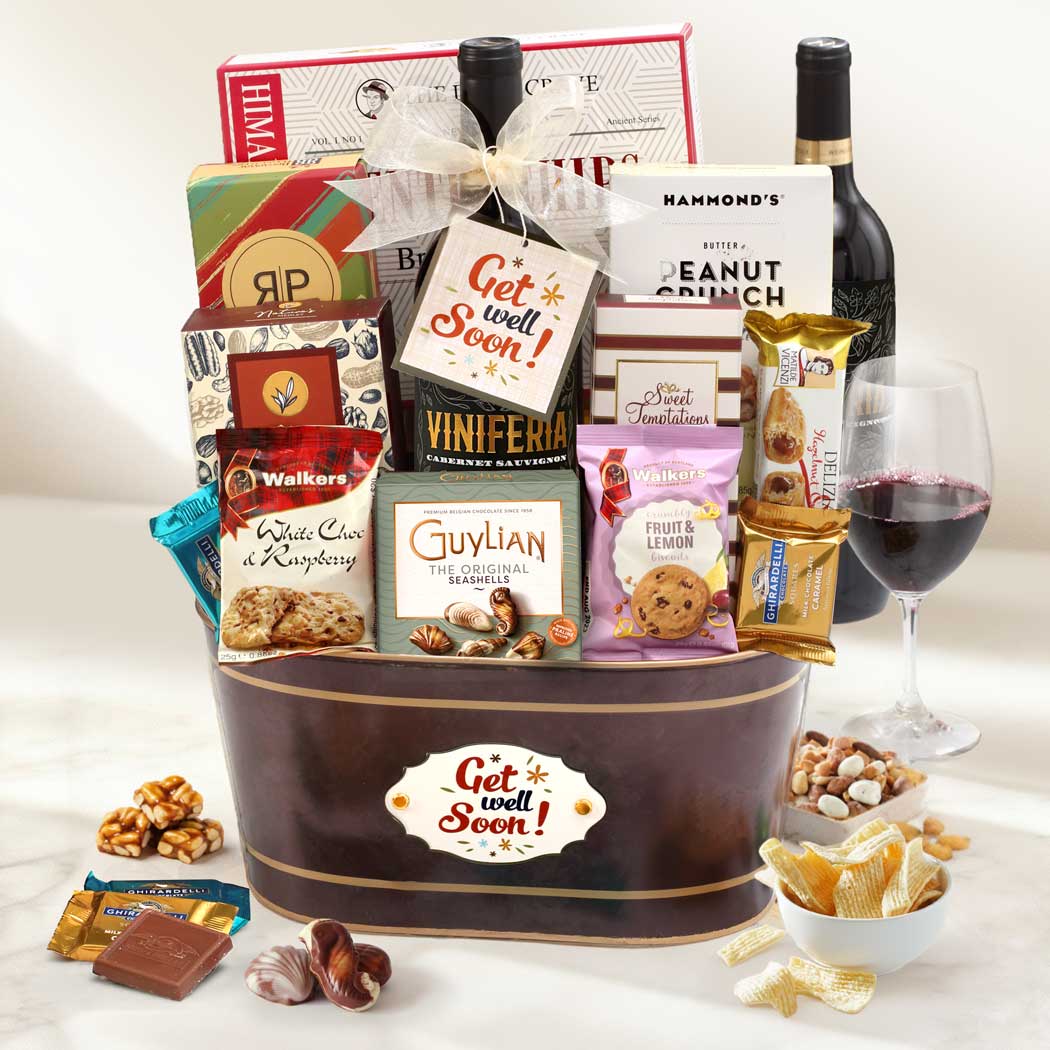 Gourmet Get Well Wine Gift Basket