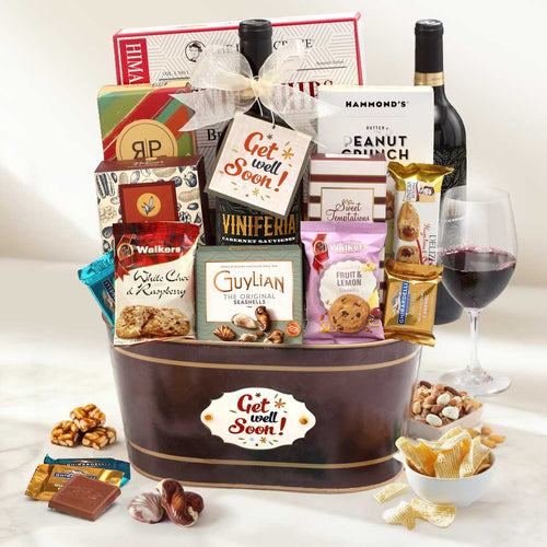 Gourmet Get Well Wine Gift Basket