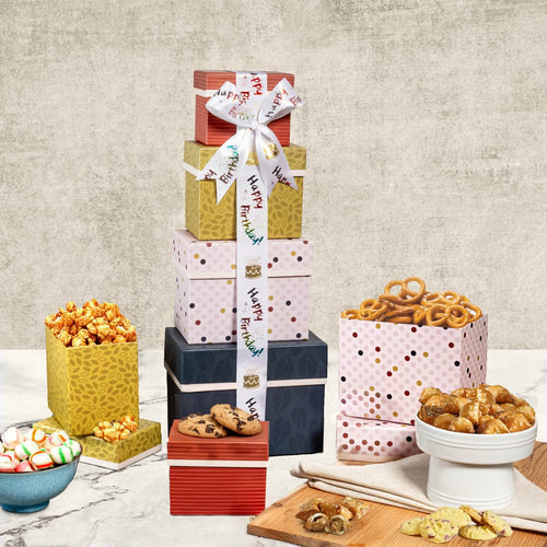 Happy Birthday Sweets Gift Tower