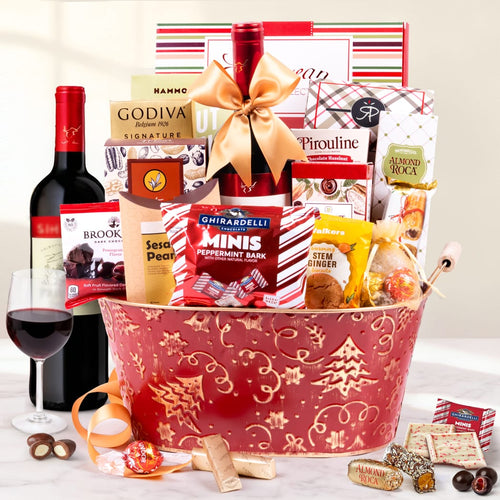 Holiday Cheers Wine Gift basket