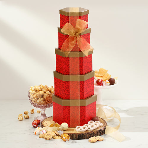 Ravishing in Red Holiday Gift Tower